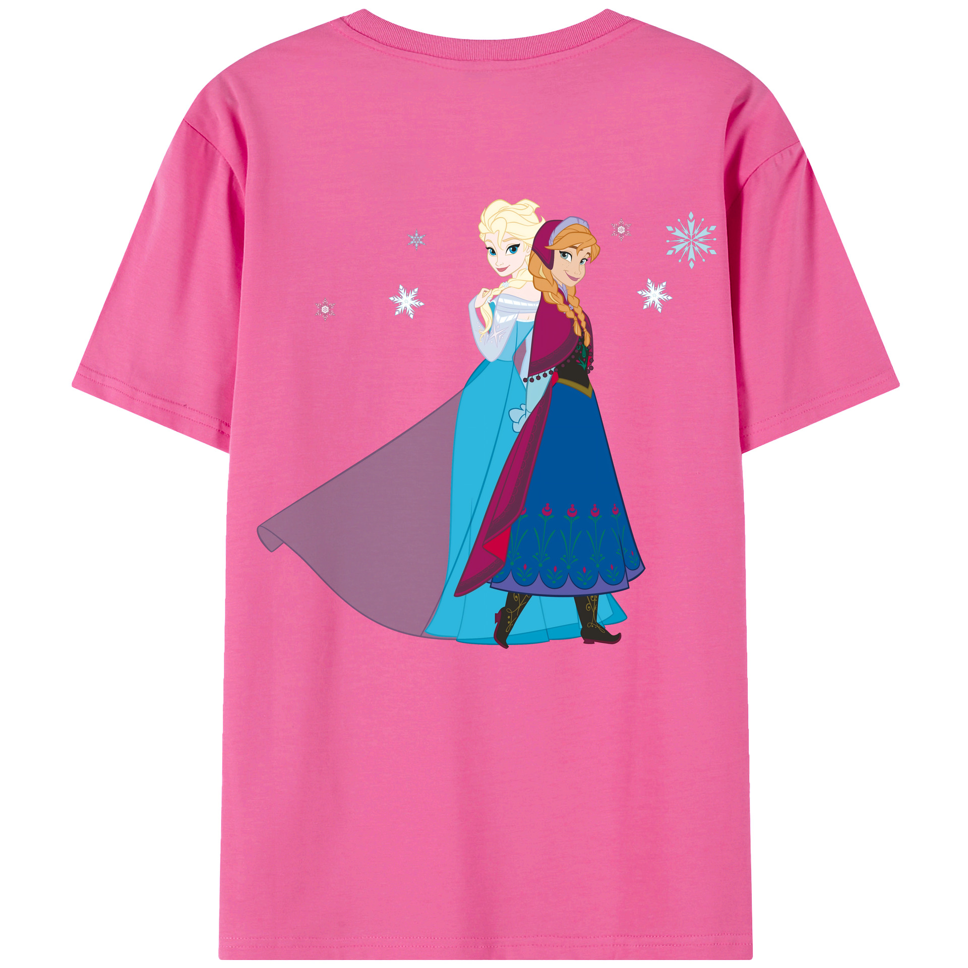 （画像用） アナと雪の女王 アンナ エルサ Frozen Anna Elsa レディース半袖Tシャツ(バックプリント)